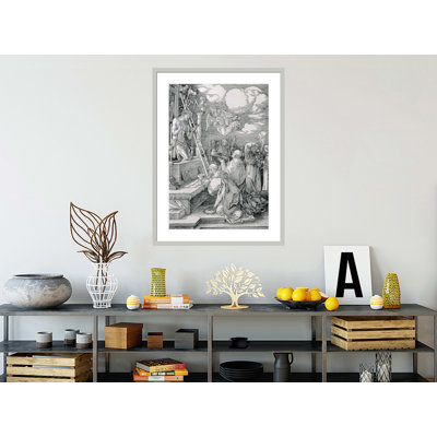 La messe de Saint Grégoire: le Christ apparaissant comme l'Homme des Douleurs, une représentation de la présence réelle du Christ pendant l'eucharistie (gravure sur bois) par Albrecht Dürer