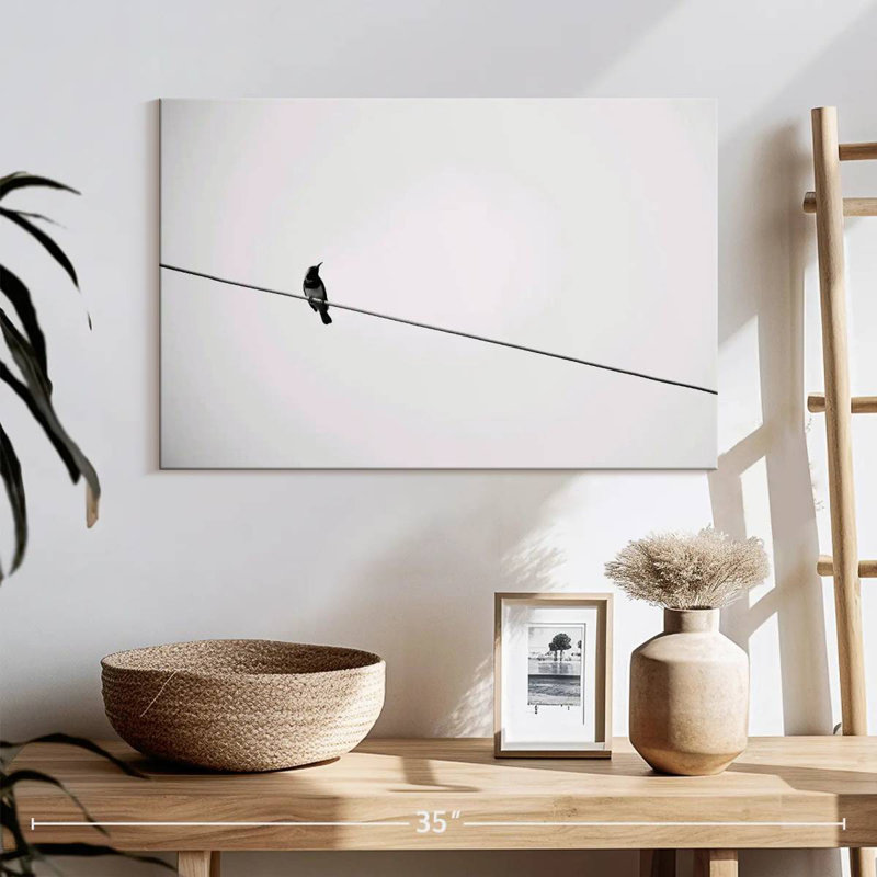 Brampt Simple Bird On Wire, 16" H x 24" W