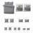 Shay Solid Grey Cotton Comforter Set  8 Piece-109897604