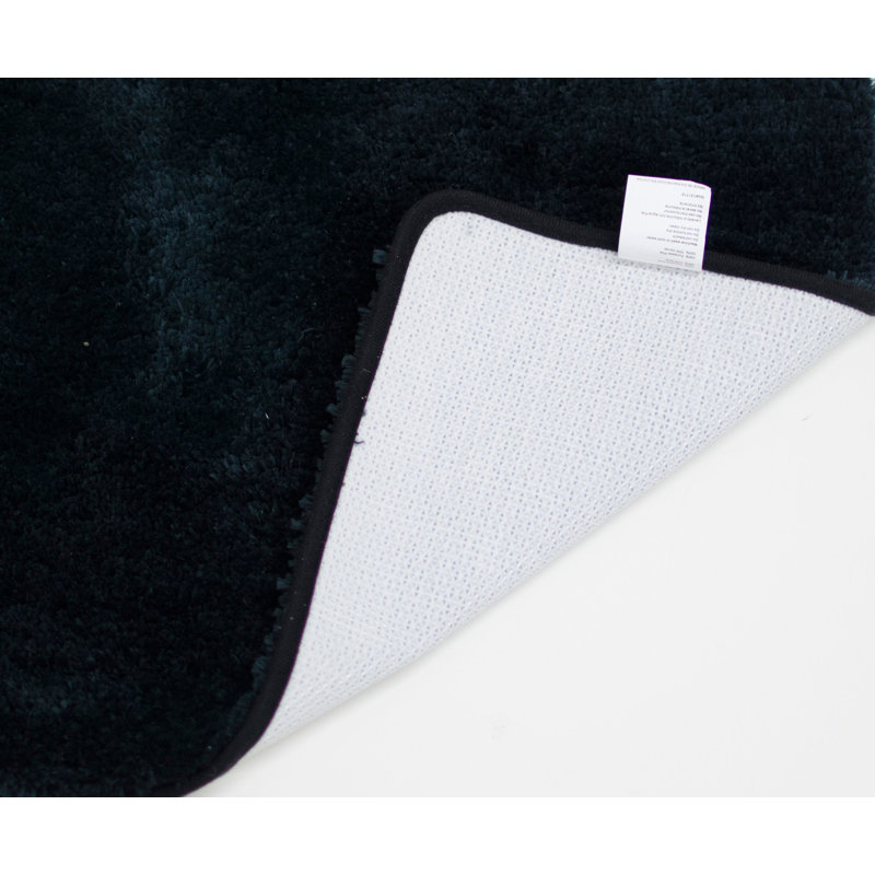 Eiliyah Microfiber Non-Slip Bath Mat, Black, 17" W x 24" L