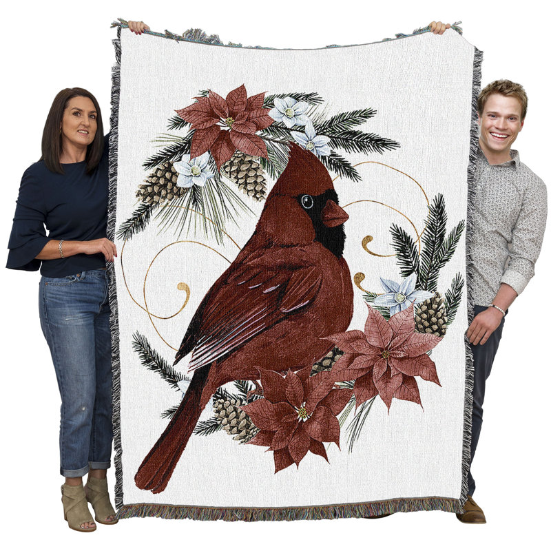 Couverture de Noël Pure Country Weavers par Grace Popp - jeté en coton tissé - fabriqué aux États-Unis (72 x 54)