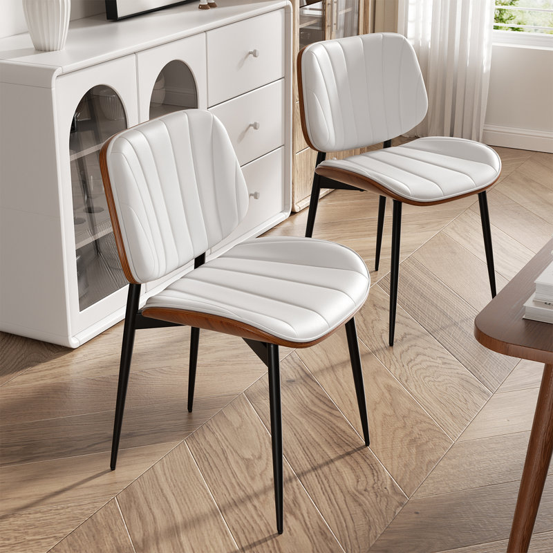 PU Leather Upholstered Dining Chairs,Side Chair for Dining Rooms,Kitchens,Living rooms, White