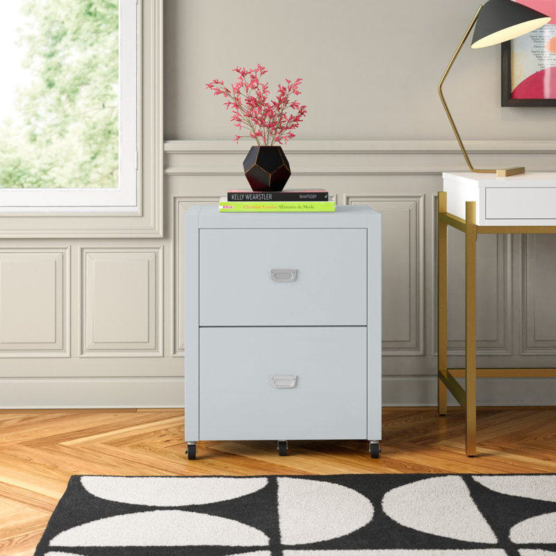 Classeur vertical 2 tiroirs Makan, gris