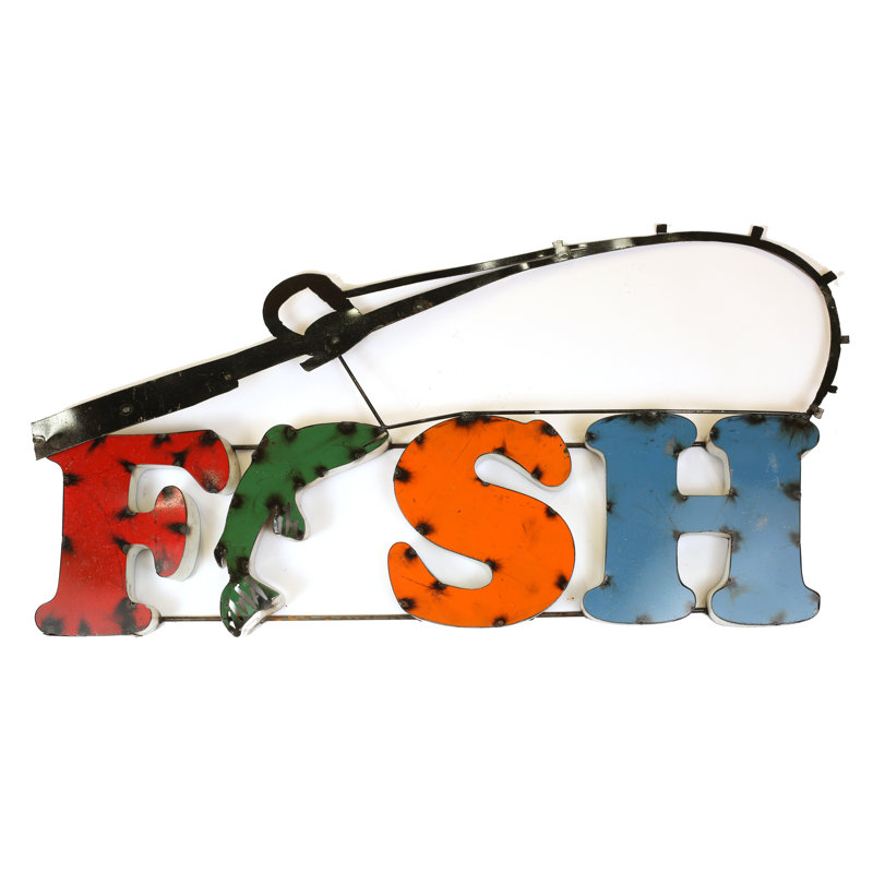 Plaque murale décorative en métal recyclé Selma FISH