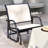 Cream White Backyard Glider Chair With Metal Frame And Breathable Mesh Fabric For Garden, Poolside, Balcony Poolside Structure Padding Backyard,