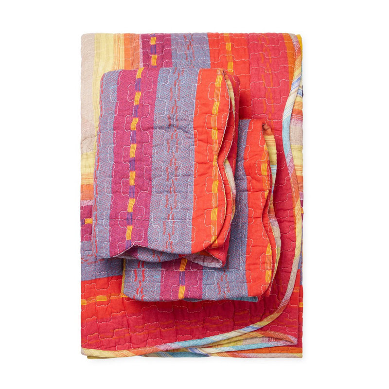 Ronja Cotton Striped Quilt, Full/Queen