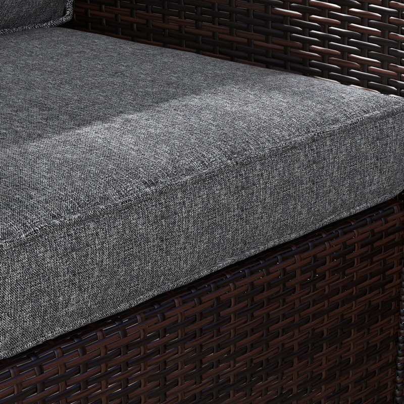Ensemble de coussins et de coussins de dossier de chaise de patio 4 pièces, solution de sièges d'extérieur confortables et durables, gris, pour meubles de jardin