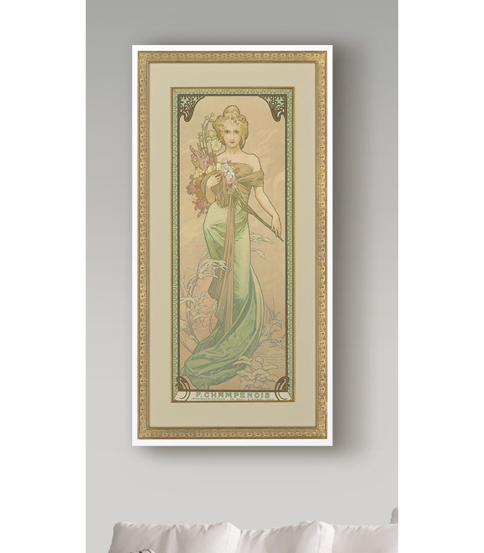 « quatre saisons : spring, 1900 », reproduction de peinture à l’huile sur toile tendue, H 47 po x l 24 po x P 2 po