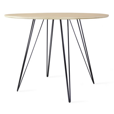 Williams Walnut Round Metal Base Dining Table