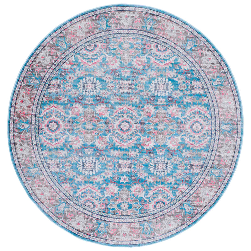 Serapi Performance Machine Washable Oriental Rug, Round 6'7"