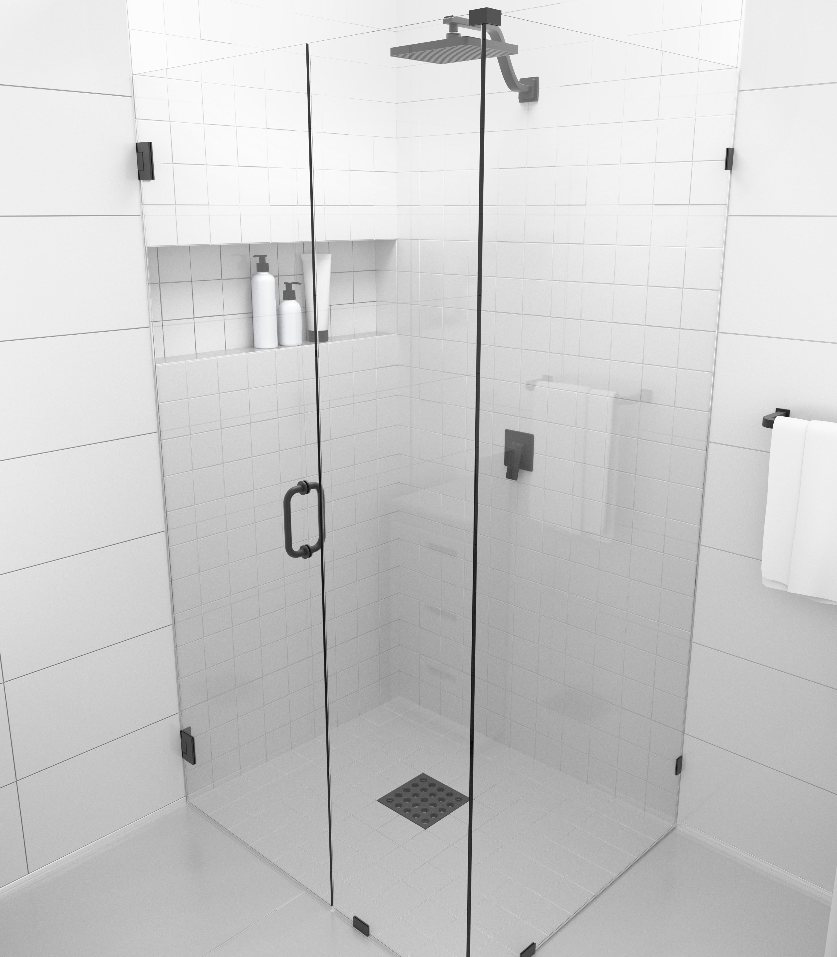 Glass Warehouse Illume 57 in. x 42.5 in. x 78 in. 90degree Fully