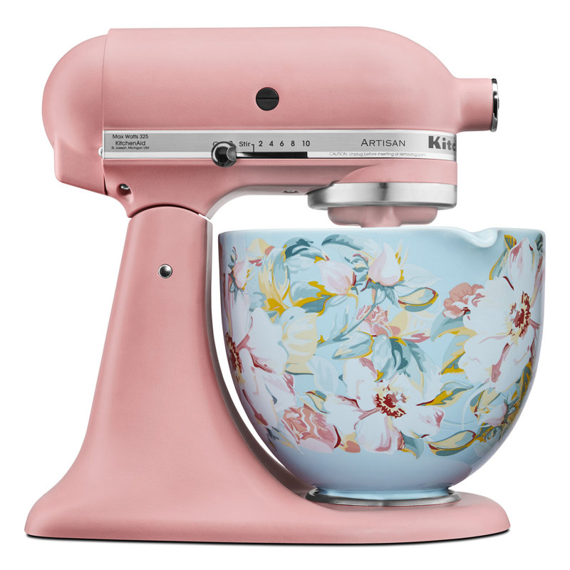 KitchenAid 5-Quart Ceramic Bowl for Tilt-Head Stand Mixers in Fired Clay, White Gardenia