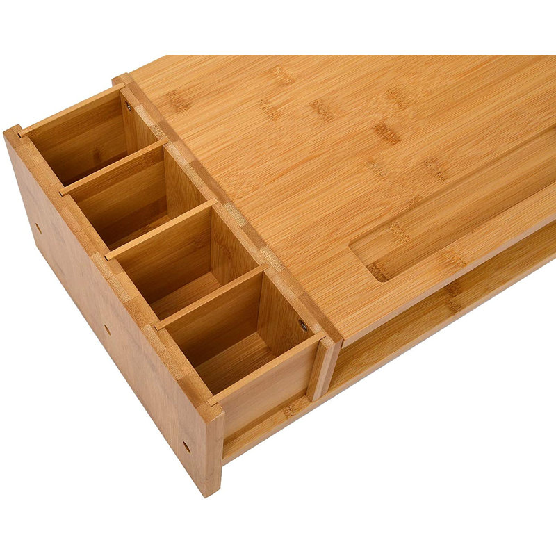 Organisateur de bureau à 2 niveaux en bambou Angelka
