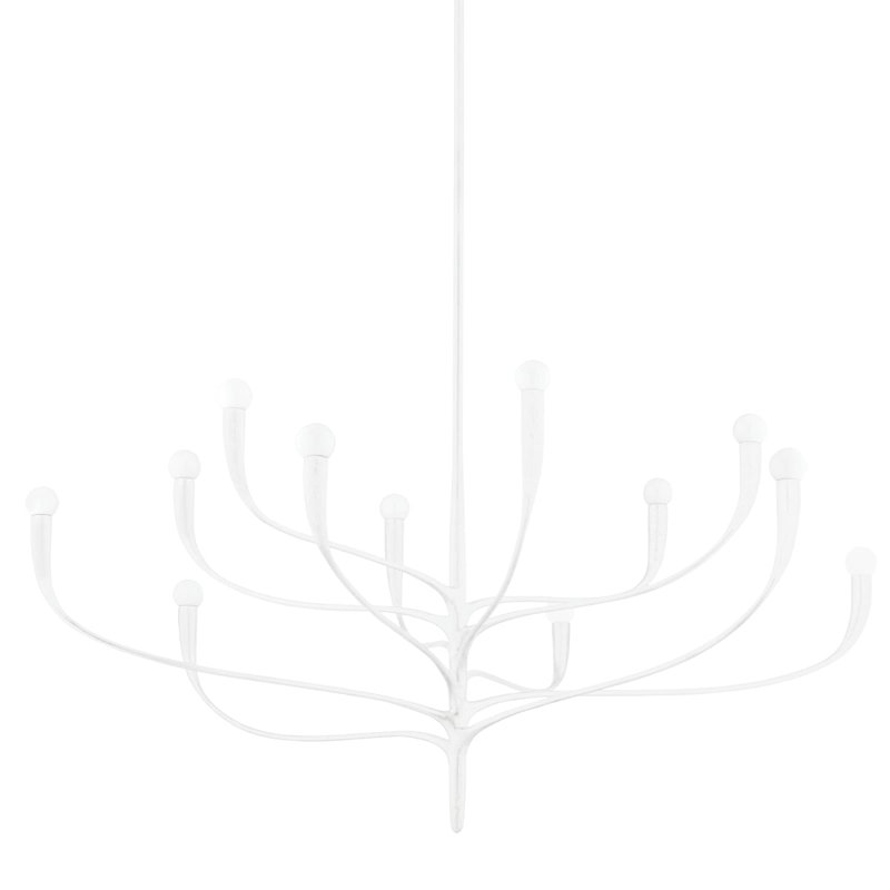 Labra 12 Light Chandelier, White Plaster