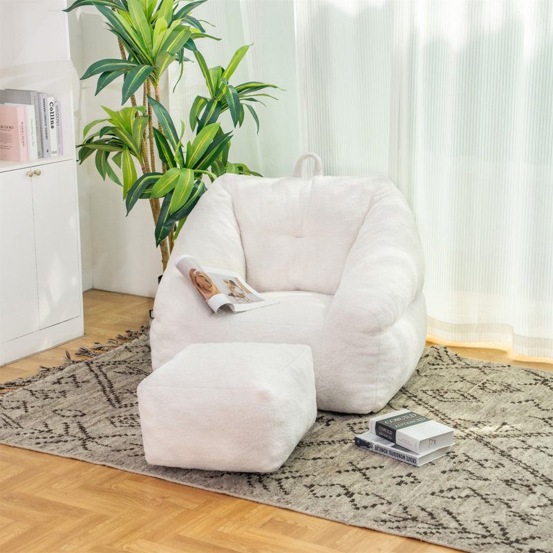 Fauteuil à billes avec rembourrage, Blanc