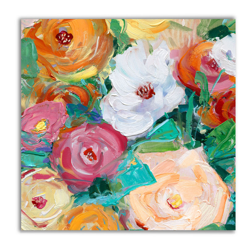 « spring brillante medley », peinture sur toile tendue, H 32 po x l 32 po x P 1,5 po