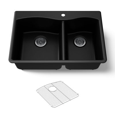 Évier de cuisine à montage double L 33 po x l 22 po Kennon Neoroc