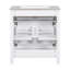 Armoire de salle de bain blanche de 60 po avec charnières à fermeture douce et grand lavabo double avec finition élégante