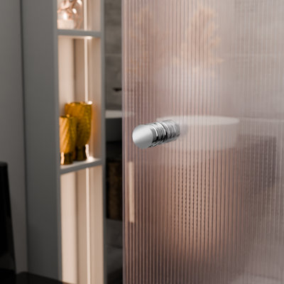 Brixwell BSK106CH Bouton de porte de douche dos à dos de style contemporain pour finition en chrome poli de 1/4 po à 1/2 po (6 à 12 mm) d'épaisseur