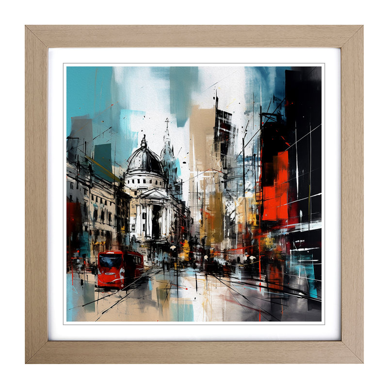 City Of London Gestural Art No.2 - Framed Print, Black