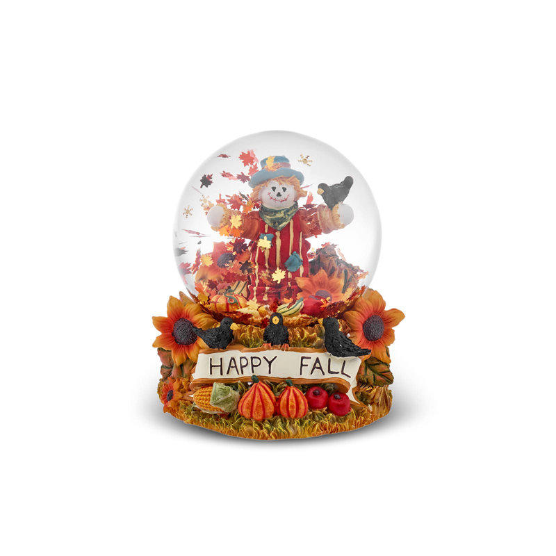 Karaca Halloween Scare Crow Ceramic Snow Globe, 100mm, Multi