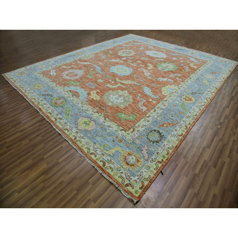 Tapis oriental rouge en laine noué à la main 12 pi 1 po x 4 pi 7 po - MOA10279901