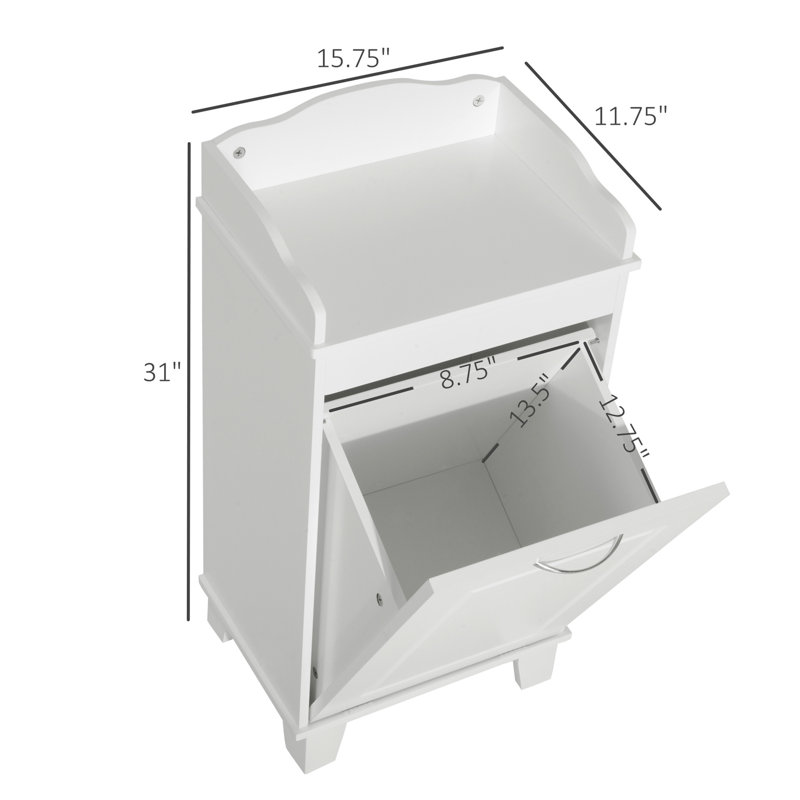 31" Bathroom Cabinet, White Tilt Out Organizer Hamper, Storage, Extra Space, Utilize Unused Areas, Stable Build Hamper 31", Standing, Added Corners,