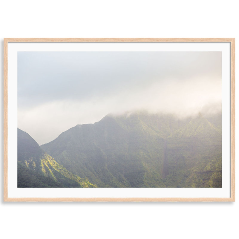 Kauai Gold Print by Carly Tabak, Natural Wood, 44" W x 31" H