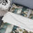 White Elegant Floral Striped Pattern Striped Duvet Cover-1052373478