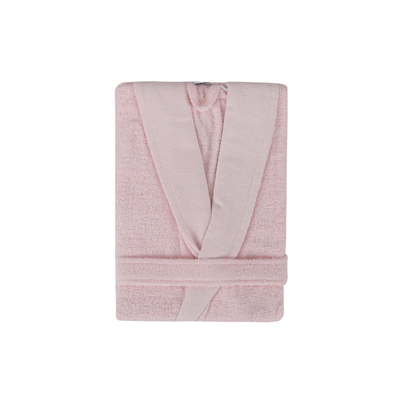 Peignoir au-dessus du genou 100% coton avec poches Leong, Rose, TTG