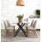 Carlinda Glass Dining Table for 4-6 People, Rectangular Kitchen Table with Cross Metal Legs, Modern Dining Table for Small Spaces-435729853