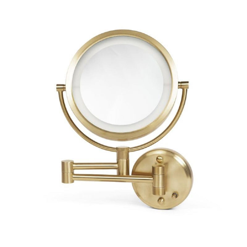Miroir de maquillage mural grossissant et lumineux à raccordement direct de 8,5 po Ayeshah, Or