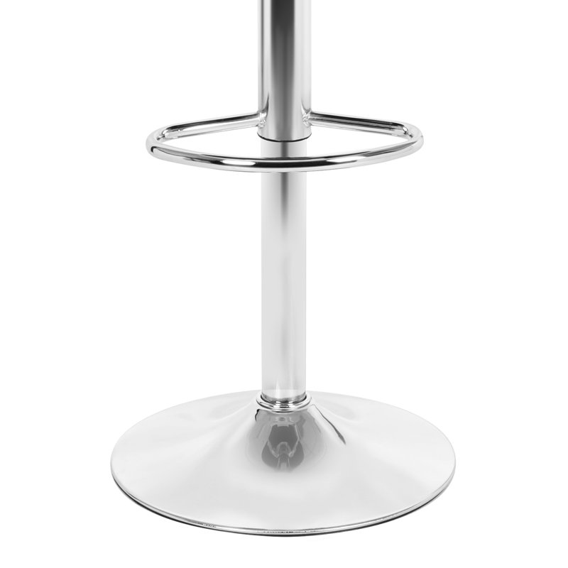 Calvyn Adjustable PU Leather Bar Stool Swivelling Counter Stool With Backrest Footrest, Gray Black, 4