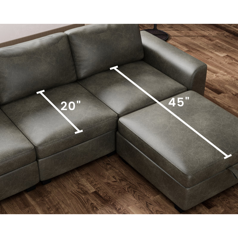 114'' Modular Sectional Sofa With Ottoman
