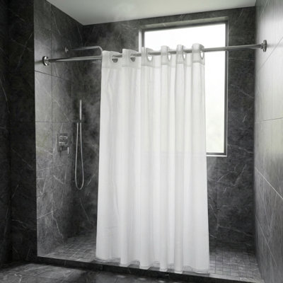 Hook 'N' Hang Polyester  Shower Curtain