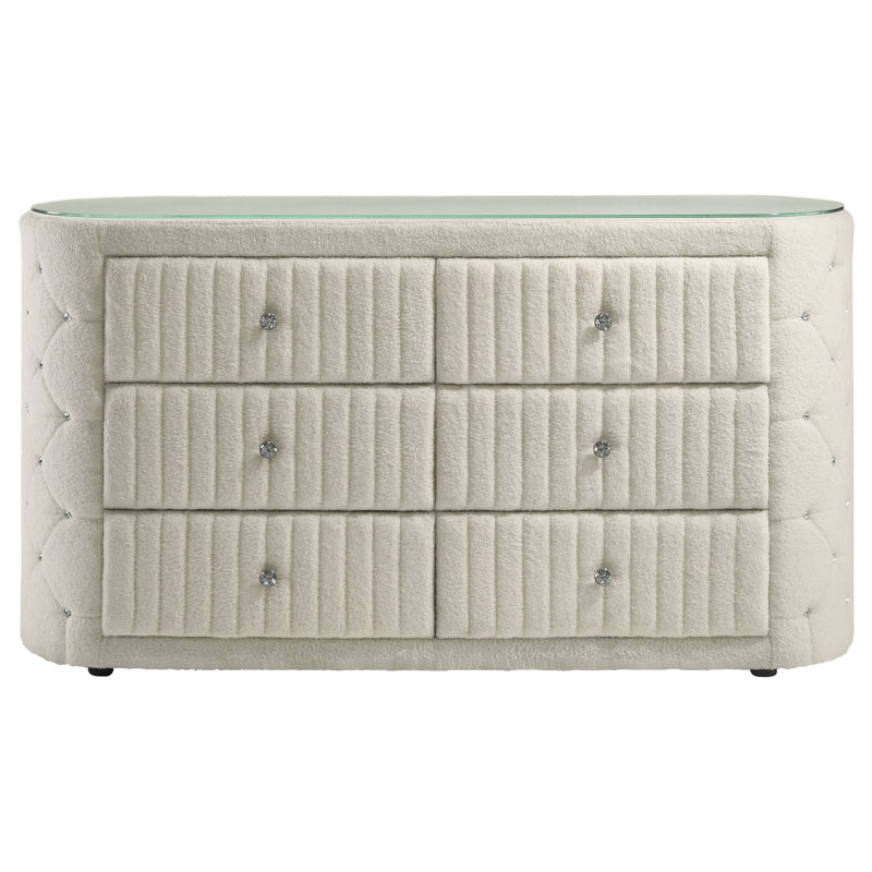 Commode rembourrée 6 tiroirs Yewle