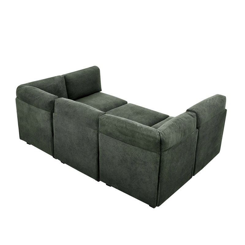6-Piece Upholstered Sectional Sofa for Family Comfort