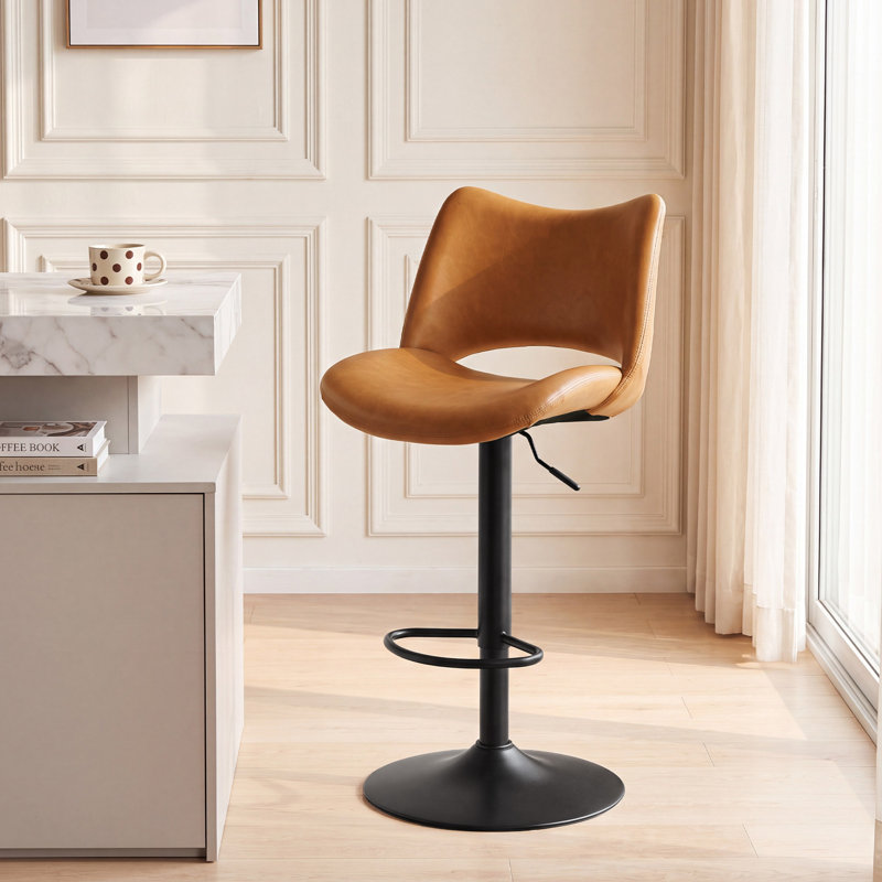 Tabouret de bar pivotant à hauteur réglable Guzzi, Brun