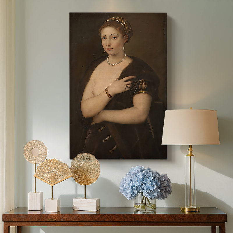«Girl in a Fur» par Titian, 18 x 27