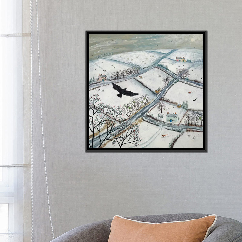 « as the oiseau », reproduction sur toile, H 26 po x l 26 po x P 1,5 po, Toile avec cadre noir, Pas de tapis