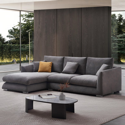 Canapé modulaire rembourré en L 110 po avec pieds réglables pour le salon et le bureau Sofinity