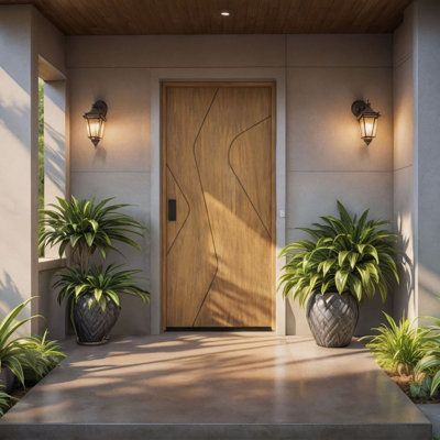 Porte à panneau 80 po Veyra Slab Only Acajou