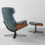 Genuine Leather Reclining Swivel Chair And Ottoman-1105981794