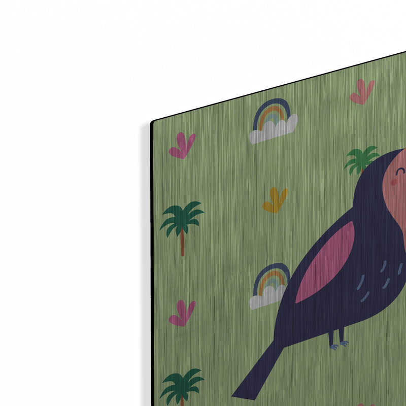 «Cute Tucan», art mural en métal, H 12 po x l 12 po