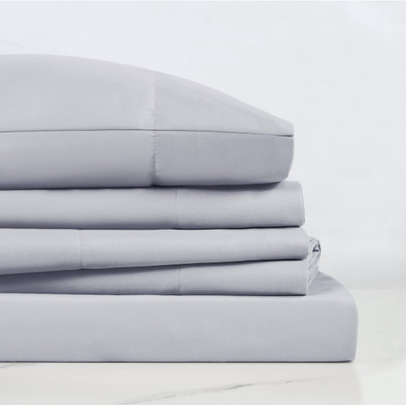Everyday Microfiber Standard Solid Colour Sheet Set, Twin Sheet Set comes with one Pillowcases, Lavender