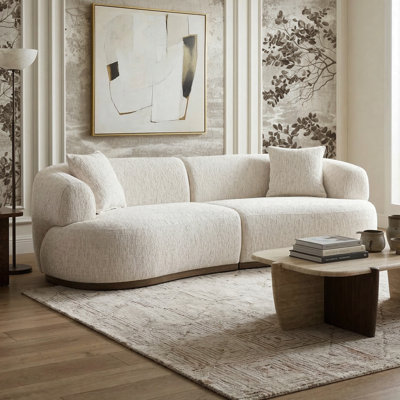 Premier 105" Curved Premium Upholstered Solid Wood Modular Sofa
