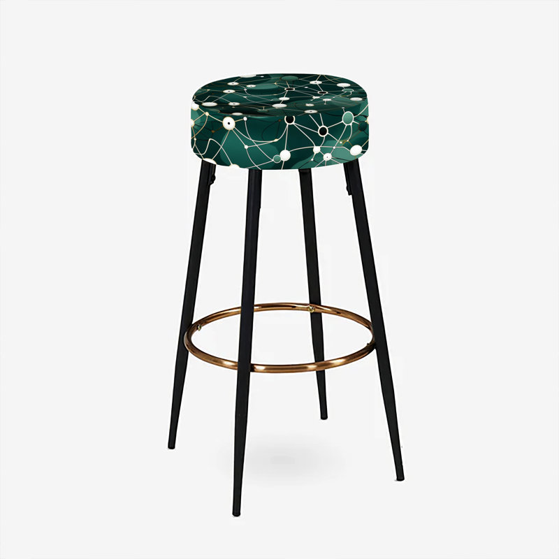 Green Poupart Techno Tangles - Ensemble de 2 tabourets de bar en marbre