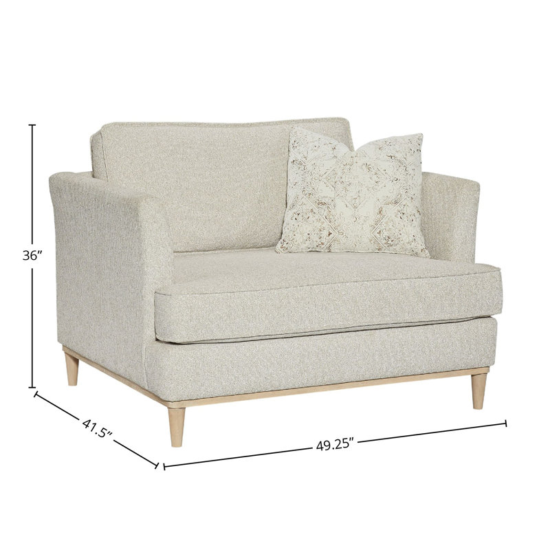 Haley Upholstered Chair and 1/2 with Pillow, White