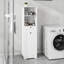 Armoire de trieur de linge inclinable à un compartiment et un tiroir - Blanc