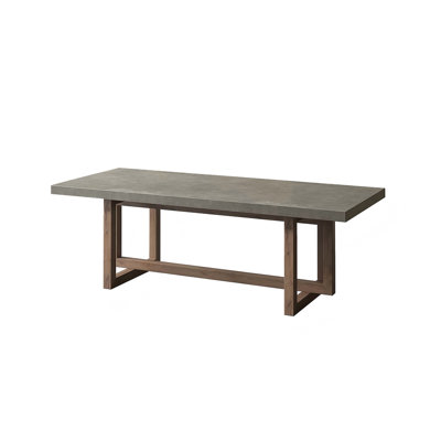 Vintage Gray Long Rectangular Pine Conference Table by Inbox Zero